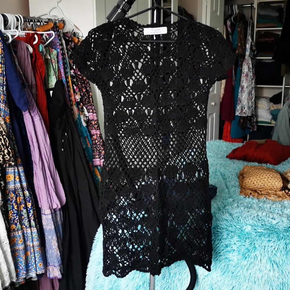 Black Crochet Dress